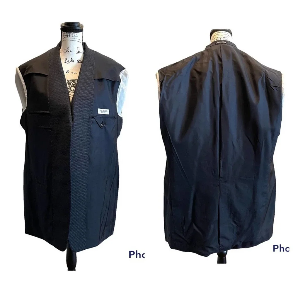 PAL ZILERI GRUPPO FORALL Mens Jacket Blazer Navy Blue Black Size 46L Sport Coat